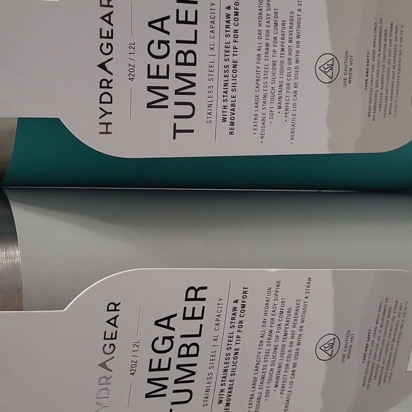 Mega Tumbler Set 42 OZ - Grey and Teal - Picture 4 of 4